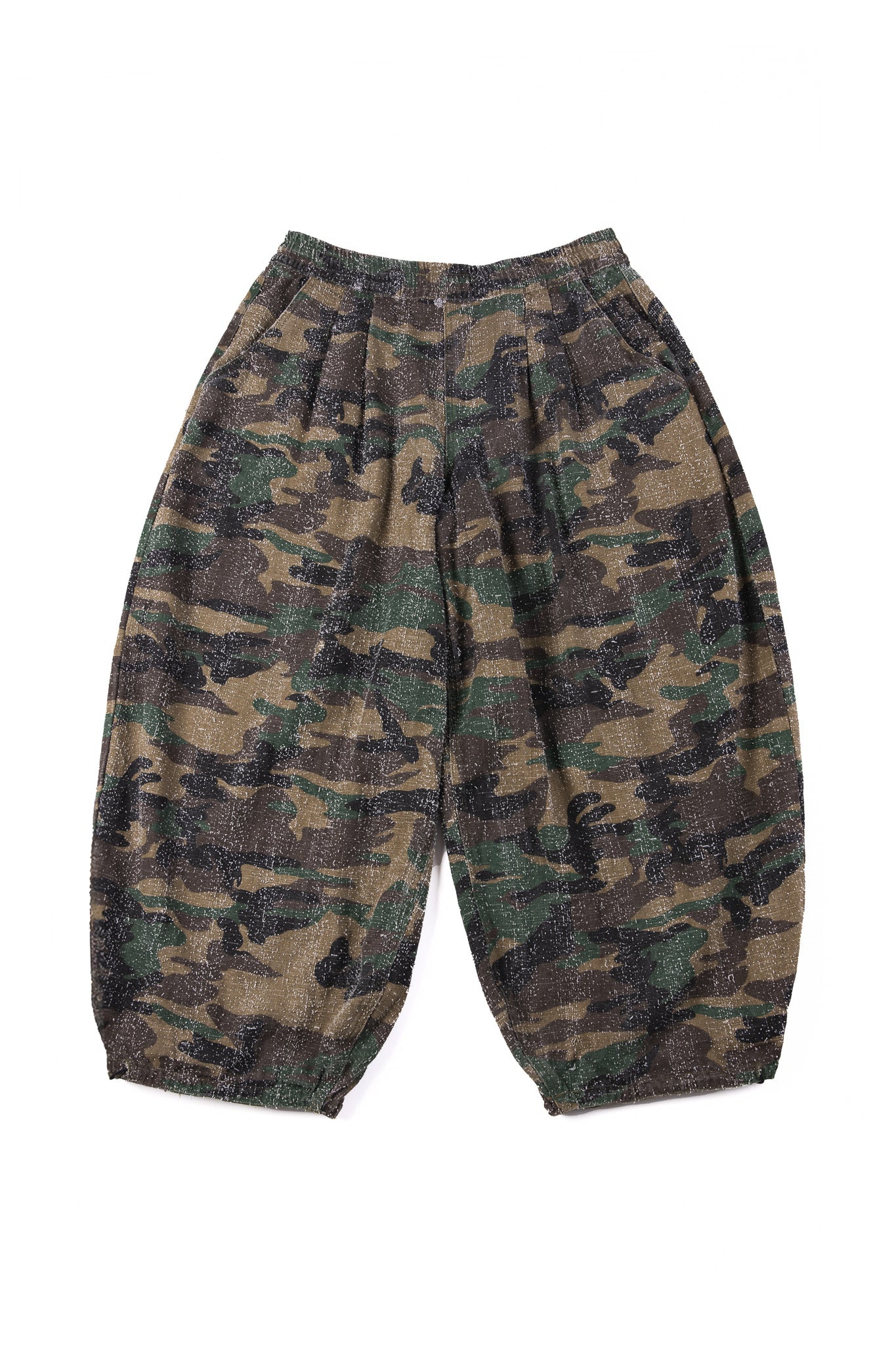 CAMO TEXTURED BALLOON PANTS